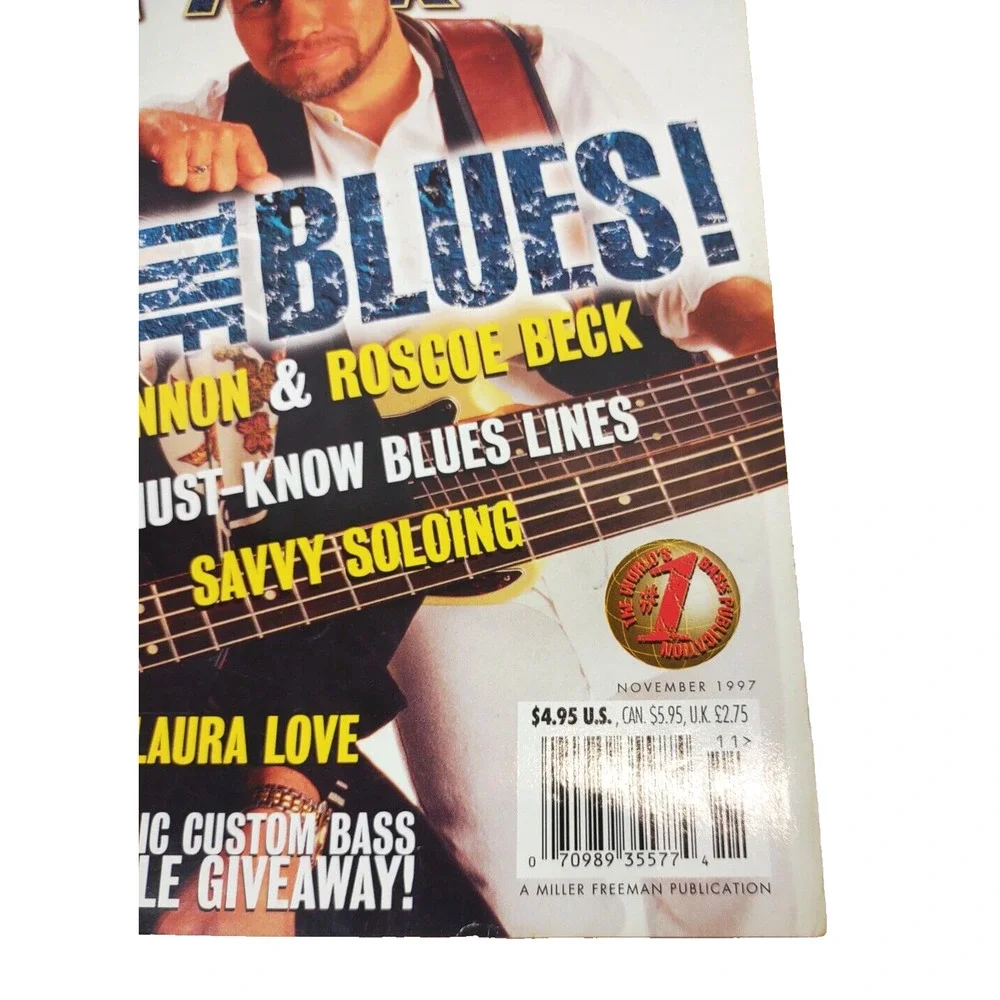 VTG Bass Player magazine November 1997 Play The Blues Tommy Shannon Roscoe Beck